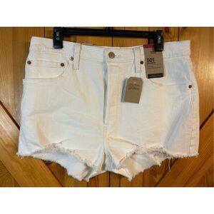 Levi's 501 Button Fly Cotton High-Rise Denim Shorts White Size 32 nwt (4909)